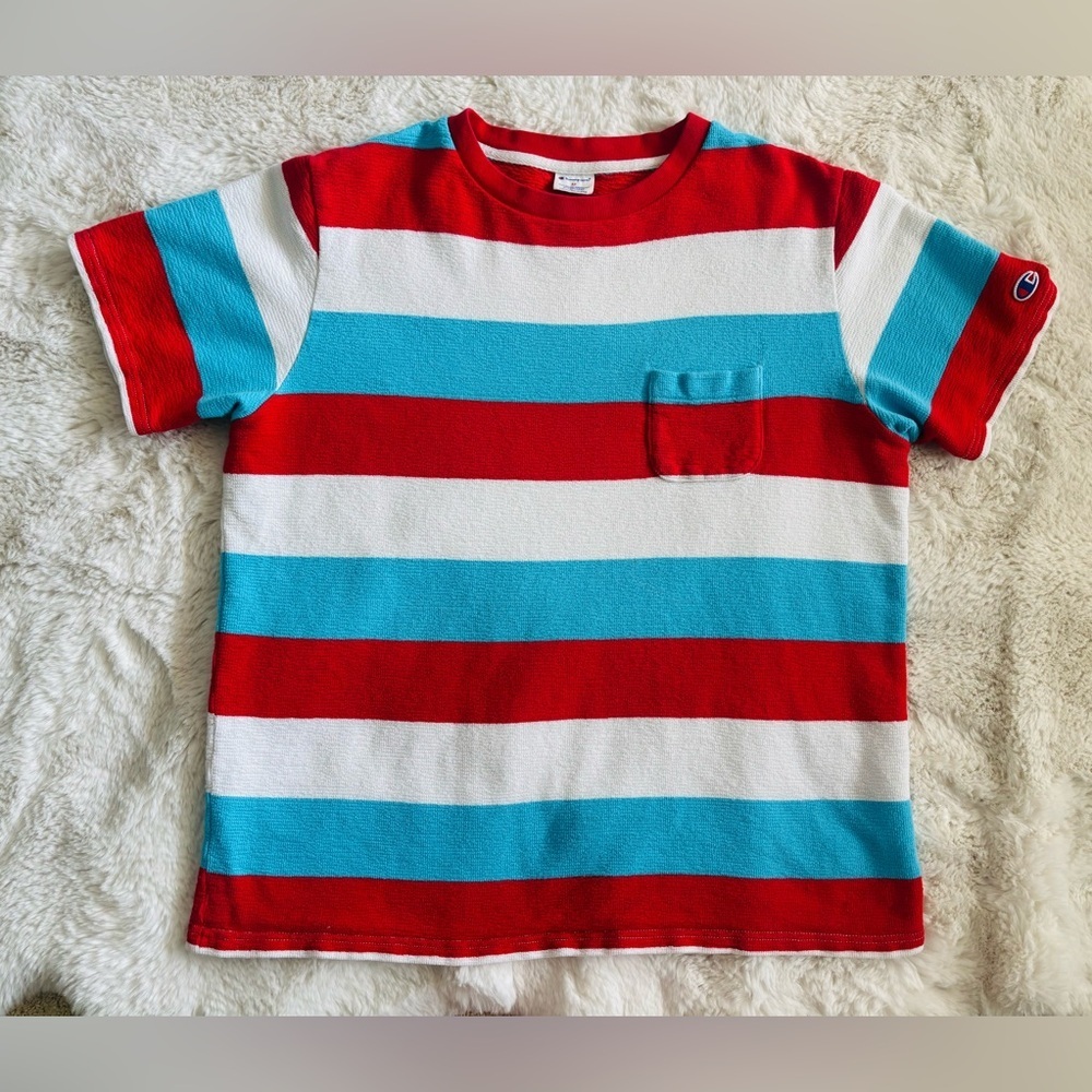 Champion Red & Blue 4th of July Firecracker Short Sleeve Tee Shirt Size M
